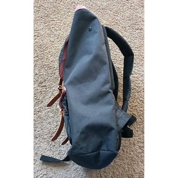 Herschel Supply Co Backpack Black Canvas Brown Leather Straps Classic Style - Picture 5 of 8